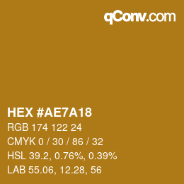 Color code: HEX #AE7A18 | qconv.com