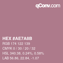 Color code: HEX #AE7A8B | qconv.com
