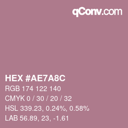 Farbcode: HEX #AE7A8C | qconv.com