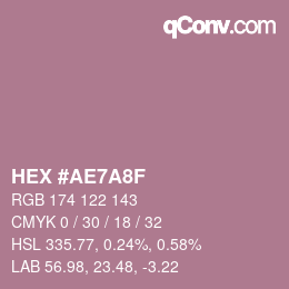 Código de color: HEX #AE7A8F | qconv.com