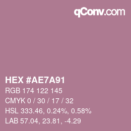 Farbcode: HEX #AE7A91 | qconv.com