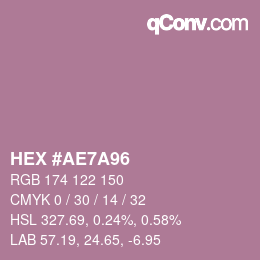 Farbcode: HEX #AE7A96 | qconv.com