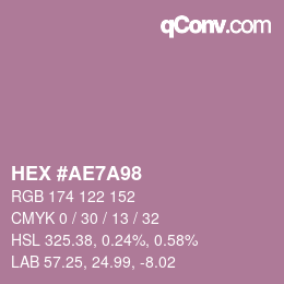 Farbcode: HEX #AE7A98 | qconv.com