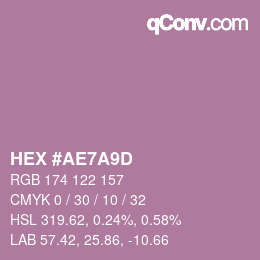 Farbcode: HEX #AE7A9D | qconv.com