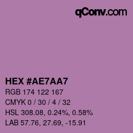 Farbcode: HEX #AE7AA7 | qconv.com