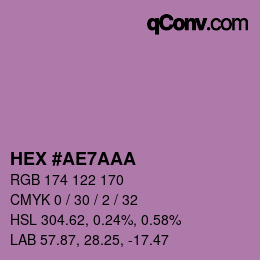Farbcode: HEX #AE7AAA | qconv.com