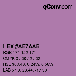 カラーコード: HEX #AE7AAB | qconv.com