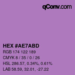Color code: HEX #AE7ABD | qconv.com