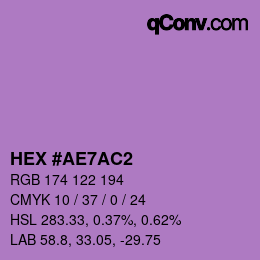 カラーコード: HEX #AE7AC2 | qconv.com