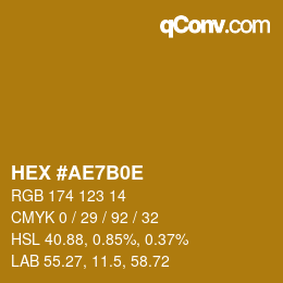 Color code: HEX #AE7B0E | qconv.com