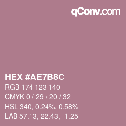 Color code: HEX #AE7B8C | qconv.com