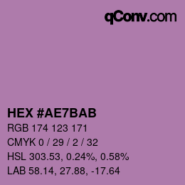 颜色代码: HEX #AE7BAB | qconv.com