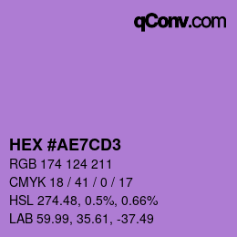 カラーコード: HEX #AE7CD3 | qconv.com