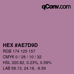 Color code: HEX #AE7D9D | qconv.com