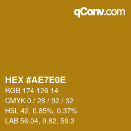 Color code: HEX #AE7E0E | qconv.com