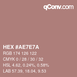 Código de color: HEX #AE7E7A | qconv.com