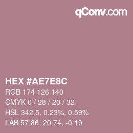 Color code: HEX #AE7E8C | qconv.com