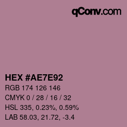 Farbcode: HEX #AE7E92 | qconv.com