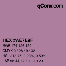 Color code: HEX #AE7E9F | qconv.com