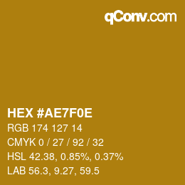 Color code: HEX #AE7F0E | qconv.com