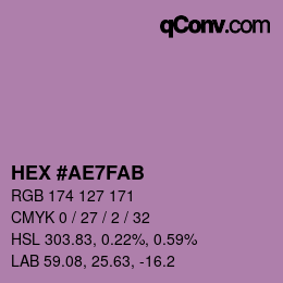 Color code: HEX #AE7FAB | qconv.com