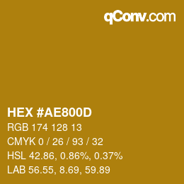 Color code: HEX #AE800D | qconv.com
