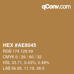 Color code: HEX #AE8045 | qconv.com