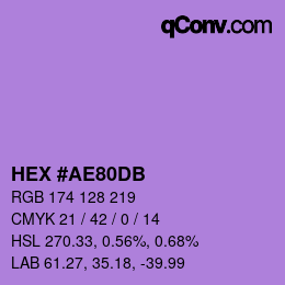 カラーコード: HEX #AE80DB | qconv.com
