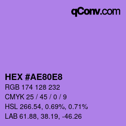 Farbcode: HEX #AE80E8 | qconv.com
