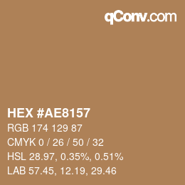 Code couleur: HEX #AE8157 | qconv.com