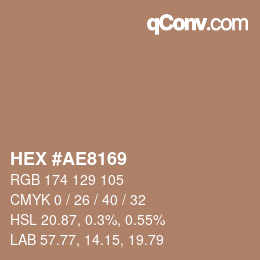 Color code: HEX #AE8169 | qconv.com