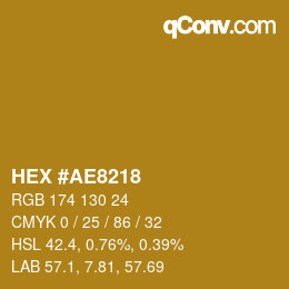 Color code: HEX #AE8218 | qconv.com