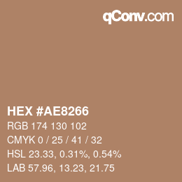 Color code: HEX #AE8266 | qconv.com