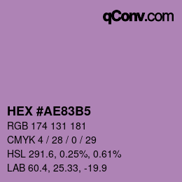 颜色代码: HEX #AE83B5 | qconv.com