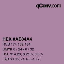 颜色代码: HEX #AE84A4 | qconv.com