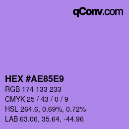 Color code: HEX #AE85E9 | qconv.com