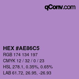 Color code: HEX #AE86C5 | qconv.com