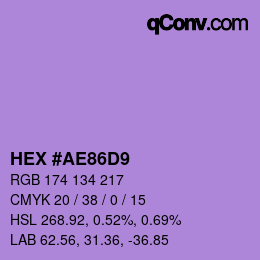カラーコード: HEX #AE86D9 | qconv.com