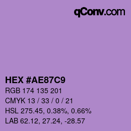 Color code: HEX #AE87C9 | qconv.com