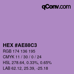 Color code: HEX #AE88C3 | qconv.com