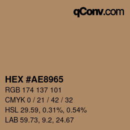 Color code: HEX #AE8965 | qconv.com