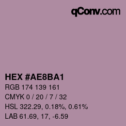Color code: HEX #AE8BA1 | qconv.com