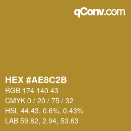 カラーコード: HEX #AE8C2B | qconv.com
