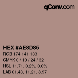Color code: HEX #AE8D85 | qconv.com