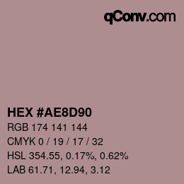 カラーコード: HEX #AE8D90 | qconv.com