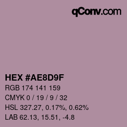 Color code: HEX #AE8D9F | qconv.com