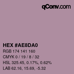 カラーコード: HEX #AE8DA0 | qconv.com