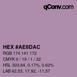 Color code: HEX #AE8DAC | qconv.com