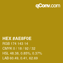 Color code: HEX #AE8F0E | qconv.com