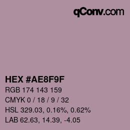 Color code: HEX #AE8F9F | qconv.com